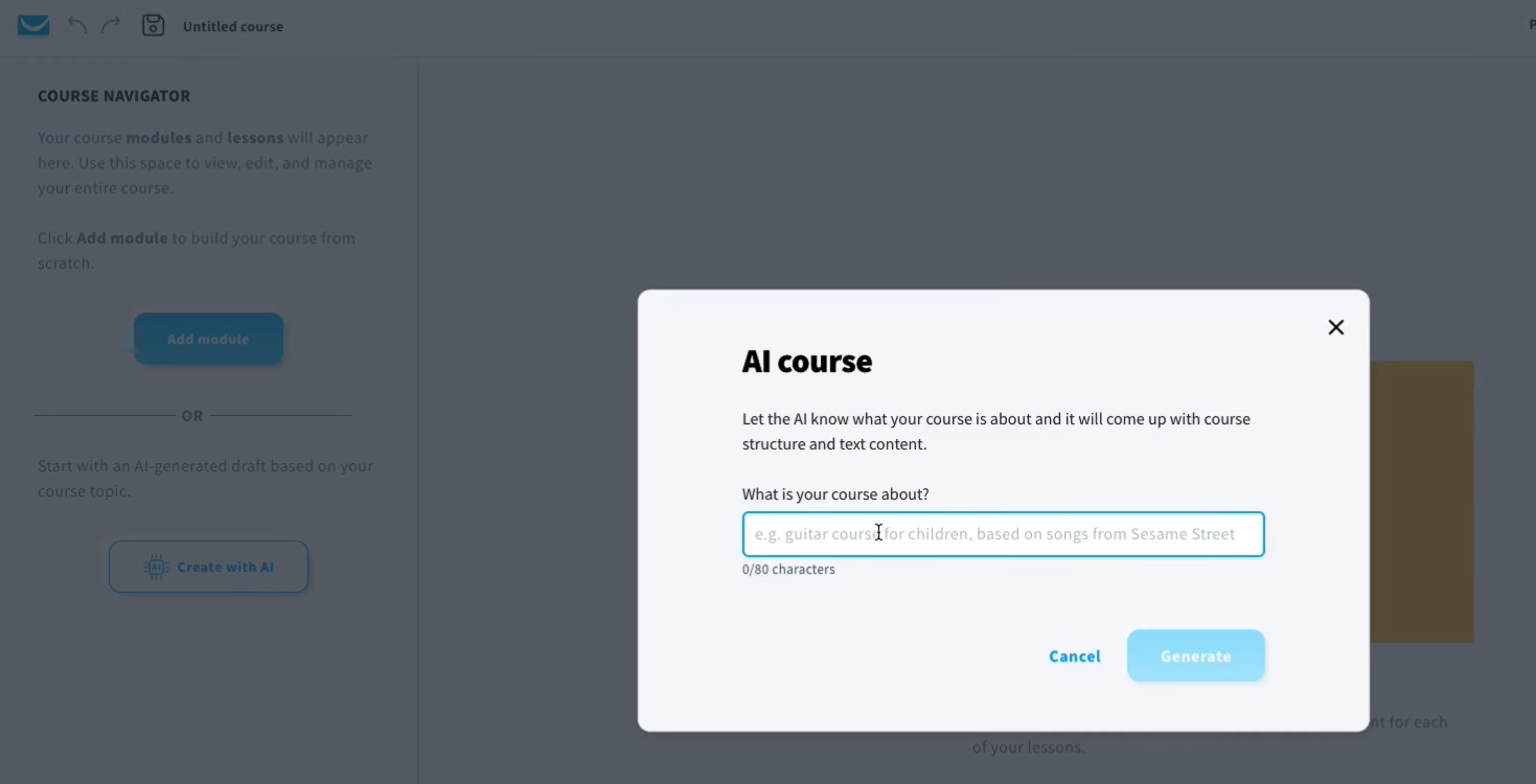 GetResponse AI course builder feature